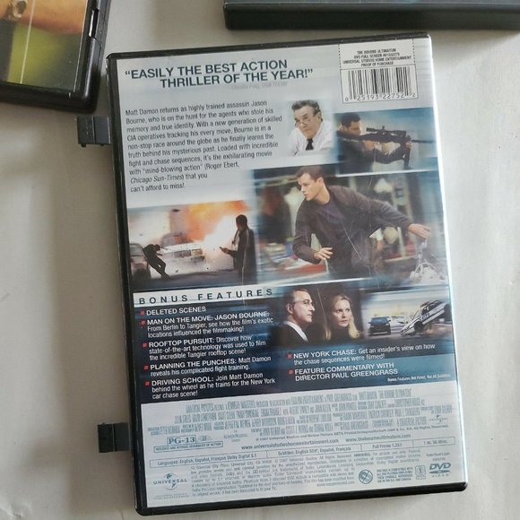 The Bourne Identity Supremacy and Ultimatum DVD lot of 3 Jason Bourne Movies - Picture 9 of 10